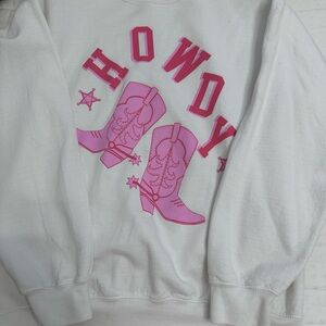 Howdy Pink Graphic Sweater